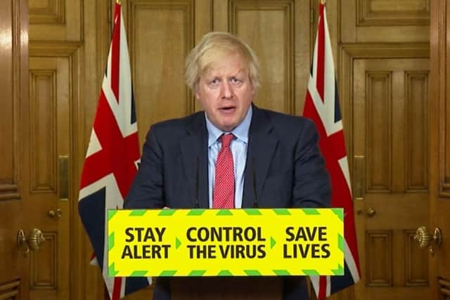 Screen grab of Prime Minister Boris Johnson during a media briefing in Downing Street, London, on coronavirus