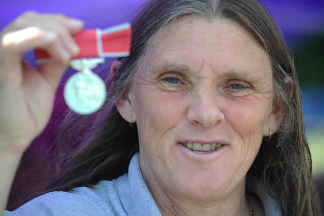 Ann Walsh with her British Empire Medal.