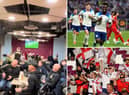 England fans in South Shields celebrated six of the best against Iran at South Shields FC