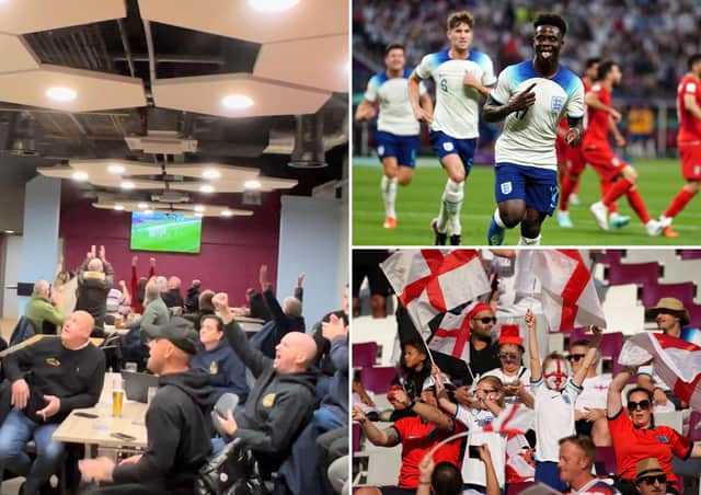 England fans in South Shields celebrated six of the best against Iran at South Shields FC
