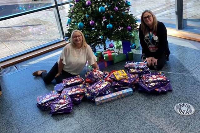 Workers at Arriva with their donations