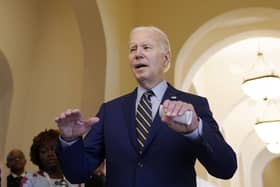 US President Joe Biden speaks to media about the Democrats keeping the Senate before the Association of Southeast Asian Nations (ASEAN) summit in Cambodia. Picture: AP Photo/Alex Brandon