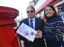 Subash and Anita Pandit celebrate 40 years of Green Street Post Office at Laygate.