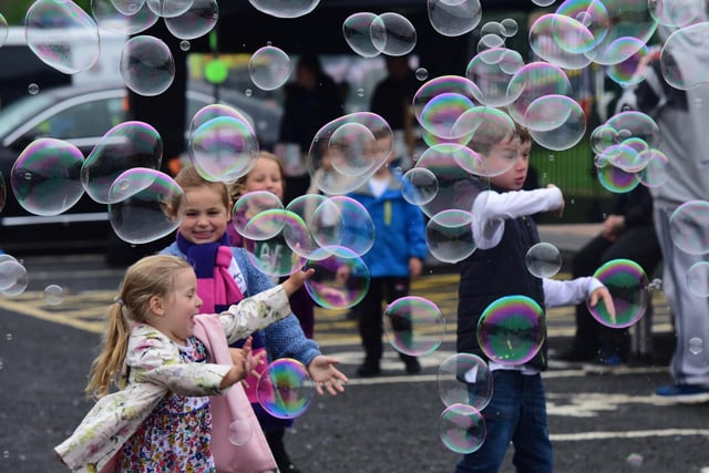 Fun with bubbles at the Jarrow Festival finale 4 years ago.