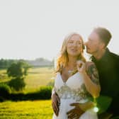 Brontë Bates and her husband Daniel on their wedding day.