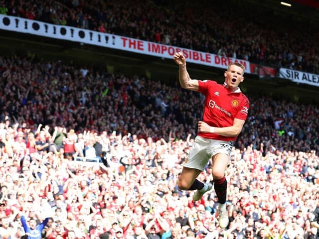 Scott McTominay celebrates scoring for Manchester United against Everton earlier this month.