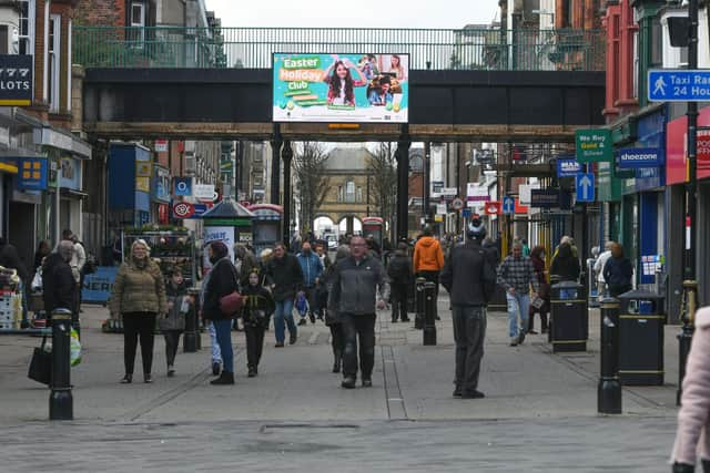 Shoppers back in King Street, South Shields, as lockdown eased in April