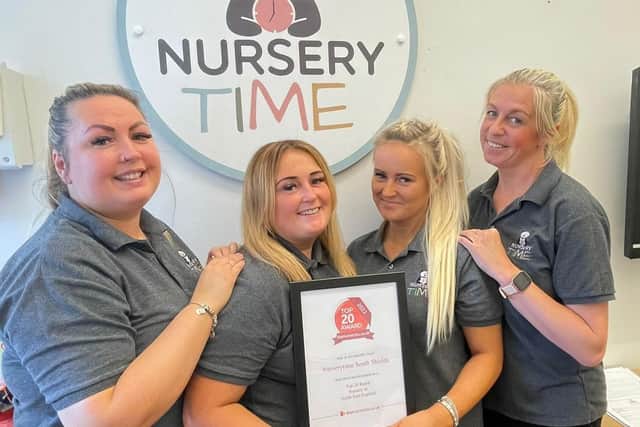 Staff at Nurserytime South Shields with award