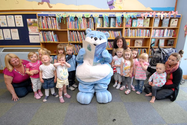 Back to 2010 for this reminder of Bookstart Bear visiting the library's Bookstart Club.