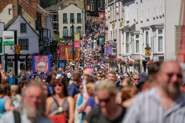 Locally known as 'the big meet,' the Durham Miners' Gala happens on the second Saturday of July each year and ill be happening on Saturday, July 8 in 2023. It is a huge weekend in the city of Durham calendar and is something everyone in the North East should see at least once!  (Photo by Ian Forsyth/Getty Images)