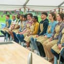 The new bakers in the Great British Bake-Off tent. From left, Josh, Nicky, Amos, Cristy, Dana, Rowan, Saku, Matty, Tasha, Abbi, Keith, Dan (Picture: Channel 4/Love Productions/Mark Bourdillon)