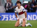 Portugal's forward #11 Joao Felix reacts during the Qatar 2022 World Cup quarter-final football match between Morocco and Portugal at the Al-Thumama Stadium in Doha on December 10, 2022. (Photo by Kirill KUDRYAVTSEV / AFP) (Photo by KIRILL KUDRYAVTSEV/AFP via Getty Images)