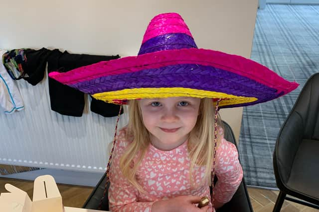 Eleanore Guthrie wearing a funky hat