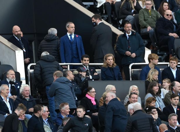 Amanda Staveley with her husband Mehrdad Ghodoussi watched on as Newcastle United lost 3-0 to Chelsea (Photo by Stu Forster/Getty Images)