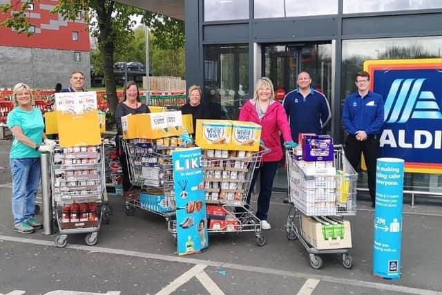 Volunteers purchasing food for food banks within South Tyneside during the pandemic.