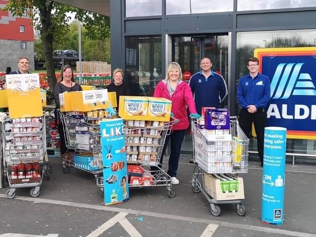 Volunteers purchasing food for food banks within South Tyneside during the pandemic.