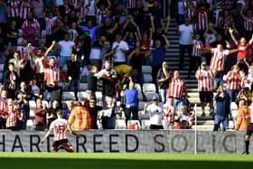Carl Winchester celebrates his goal at the Stadium of Light