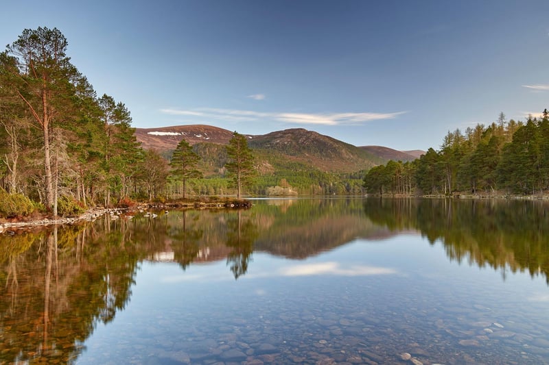 A walk around the 5 mile path around Loch an Eilein, near Aviemore, offers the chance to spot red squirrels and other wildlife while enjoying views of the picturesque ruined castle on an island in the middle of the loch.