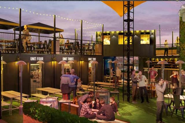 Indicative artist impressions of shipping container development, Jacks Yard, in South Shields. Credit: MyPerspective Interior Commercial Architecture