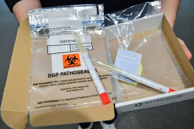A the coronavirus (COVID-19) testing kit. Picture by Ben Birchall/PA Wire