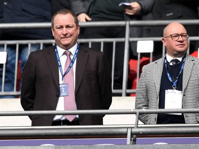 Newcastle United owner Mike Ashley and managing director Lee Charnley. (Photo by Michael Regan/Getty Images)