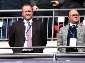 Newcastle United owner Mike Ashley and managing director Lee Charnley. (Photo by Michael Regan/Getty Images)