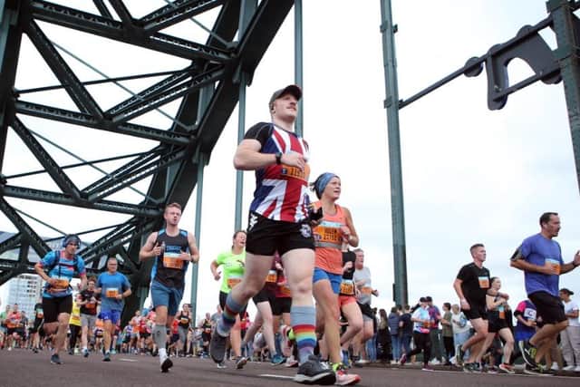 Many taking part in the Great North Run chose to wear the Union Jack as part of their outfits.