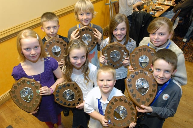 Swimmers from South Tyneside Swimming Club with their awards 16 years ago. Who do you know in this photo?