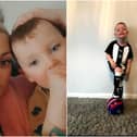 Mum Kayleigh Johnston with son Robbie Elliott.