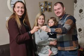Georgie with Liz, Adam and their daughter