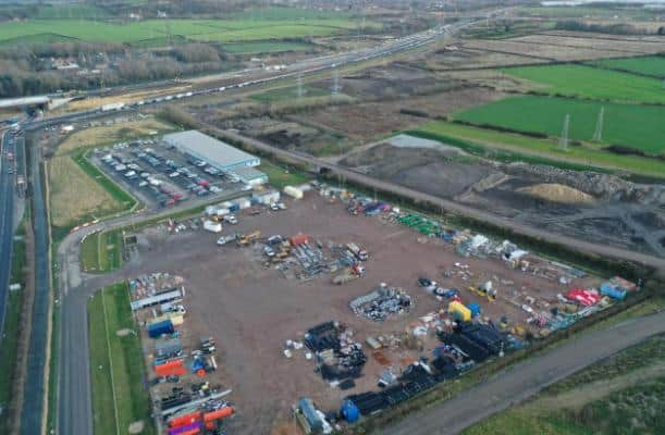 The site compound which is being used for the Testo's roundabout scheme