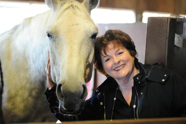 Vera actress Brenda Blethyn visiting Tyne and Wear Riding for the Disabled at the Washington Riding Centre.