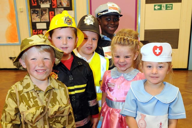 Pupils dressed as characters from their favourite books in 2010.