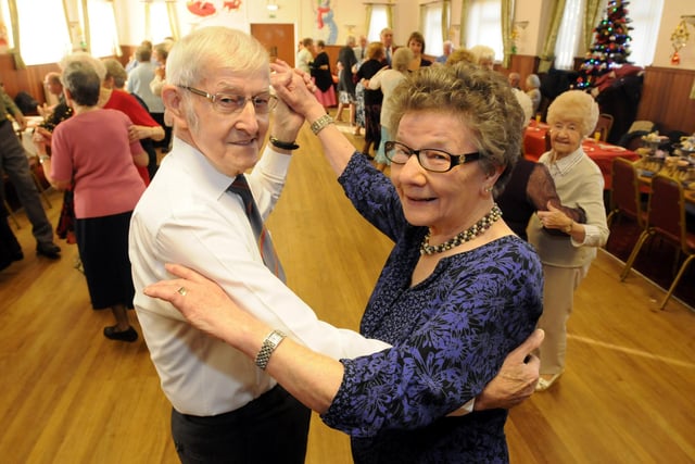 Marion Hannard and Edmond Dolphin were enjoying the Sutton Hall tea dance in 2013.