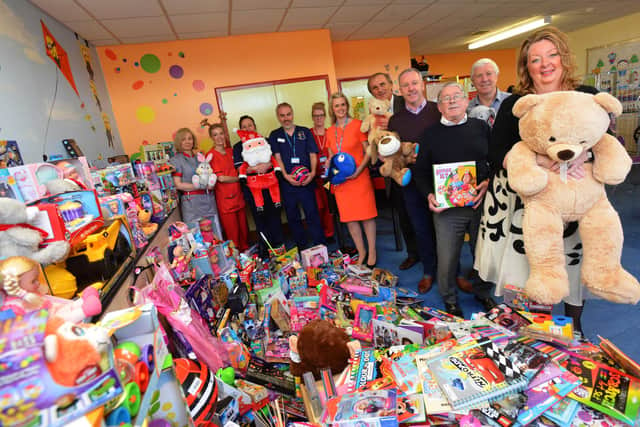Just some of the toys delivered to children in hospital at an earlier appeal.