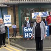 Kay Smith and campaigners at the former St Clare's Hospice in Jarrow.