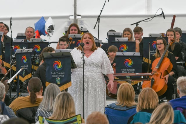 Soloist Sarah Fenwick singing at the Proms in the Park in South Shields on Sunday.
