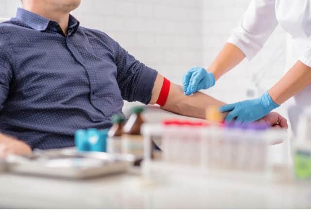 Patient preparing to give blood