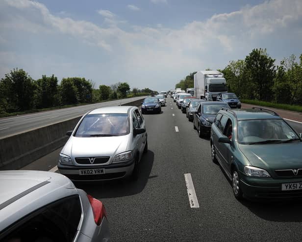 Stationary traffic northbound on the M6 near Lancaster. PIC BY ROB LOCK