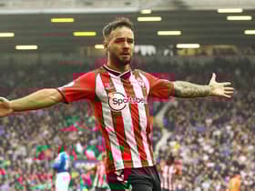 Adam Armstrong celebrates scoring for Southampton on his debut against Everton.