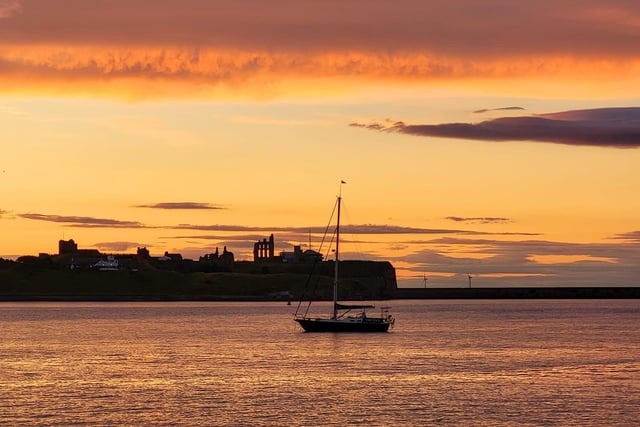 Admiring the view across to Tynemouth Priory on a clear day from South Shields.