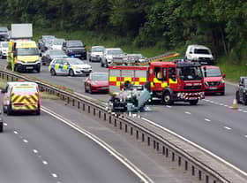 Over turned car RTC on the A19 northbound off the A690 slip road.