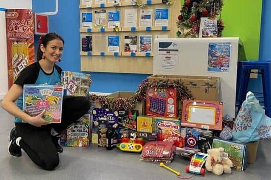 Simone Nasar with some of the presents from The Gym in South Shields last year.