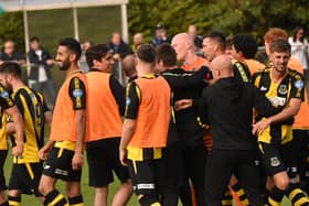 Hebburn Town players celebrate the FA Vase win. CNC PHOTOGRAPHY