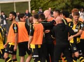 Hebburn Town players celebrate the FA Vase win. CNC PHOTOGRAPHY