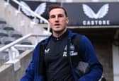 Chris Wood arrives at St James's Park.