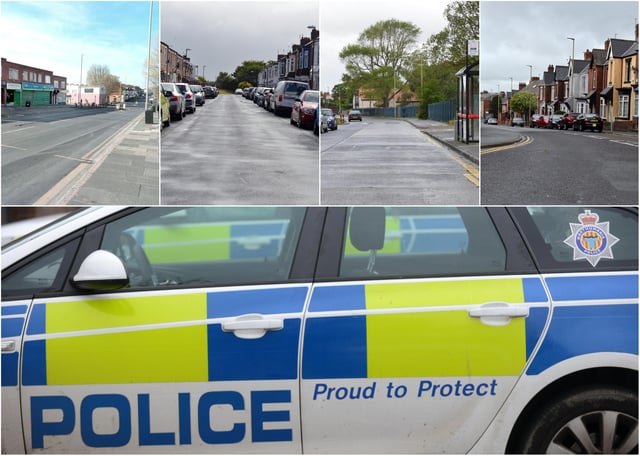 Some of the locations, top, where most crime is reported across South Shields, according to latest figures.