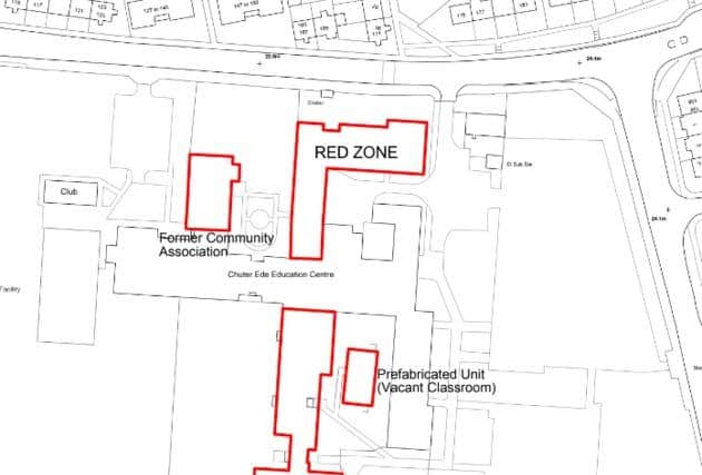 Chuter Ede Community Centre demolition plan diagram. Picture provided by South Tyneside Council
