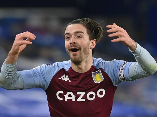 Aston Villa star Jack Grealish is a doubt for Friday night's Premier League fixture at Newcastle United. (Photo by NEIL HALL/POOL/AFP via Getty Images)