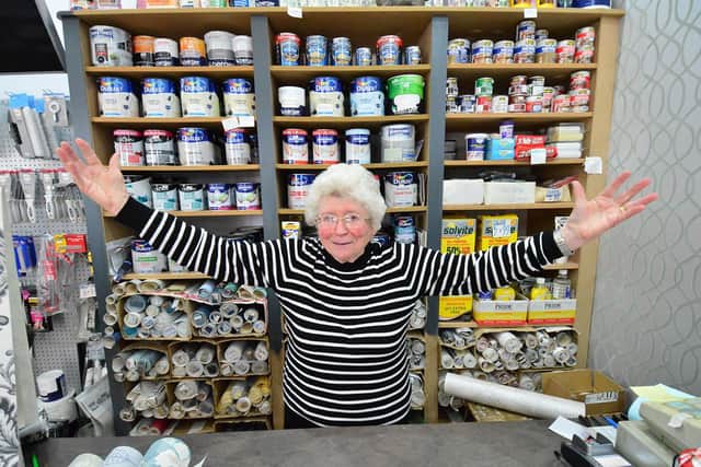 Kathy Metcalfe who has amassed an amazing 57 years at Metcalfe Walker's home decor business.Picture by FRANK REID
